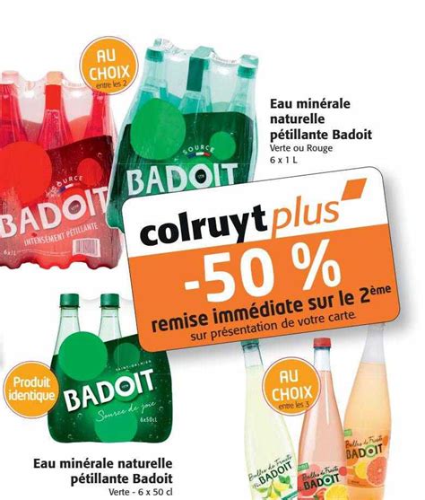 Promo Eau Min Rale Naturelle P Tillante Badoit Chez Colruyt Icatalogue Fr