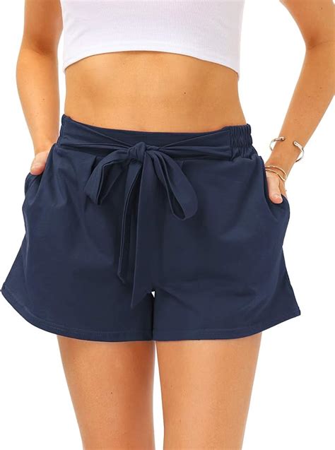 DOTIN Damen Shorts Sommer Kurze Hose Elastischer Bund Casual Freizeit