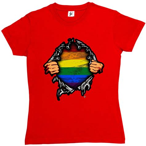 Showing True Gay Pride Rainbow Colours Lgbt Womens Ladies T Shirt Ebay