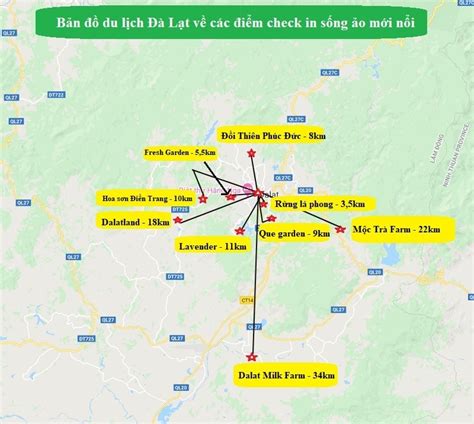 Bản đồ du lịch Đà Lạt 2021 mới nhất về vị trí khoảng cách Kênh dành