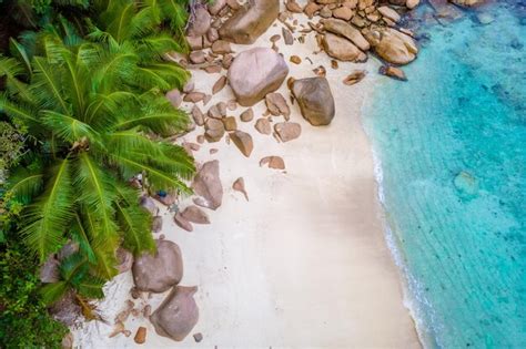 Premium Photo Drone View From Above At Anse Lazio Beach Praslin