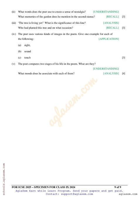 Isc Class 11 English Literature Specimen Paper 2024 Pdf Oneedu24