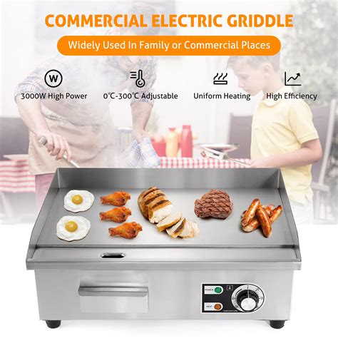 Snapklik WICHEMI Electric Griddle 22 Commercial Flat Top Grill