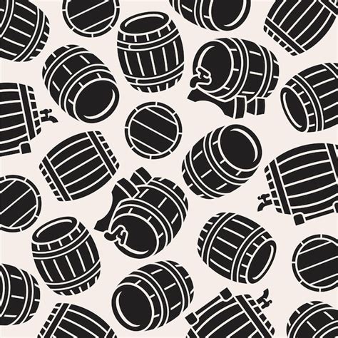 Premium Vector Barrels Pattern Background Set Collection Icon Barrel