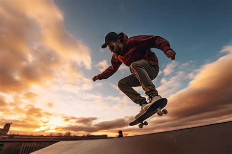 Una Persona Montando Una Patineta Y Haciendo Un Truco Foto Premium