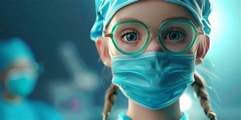 Premium Photo | A female nurse wears a mask