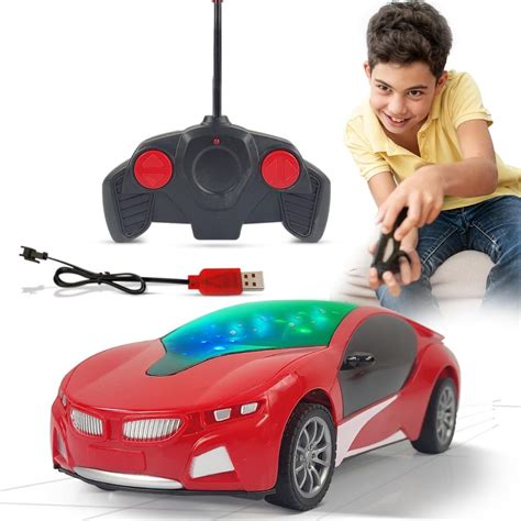 3D Lights Red Remote Control Car - Froggy