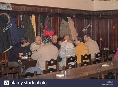 Interior of U Fleku Beerhall and Brewery Prague Stock Photo - Alamy