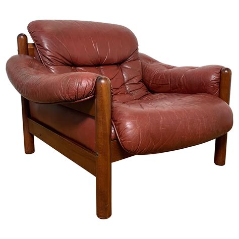 Swedish Leather Lounge Chair In The Manner Of Arne Norell Circa 1970s