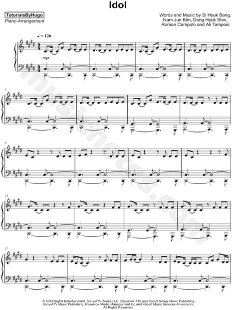 Tutorialsbyhugo Idol Sheet Music Piano Solo In C Minor Download