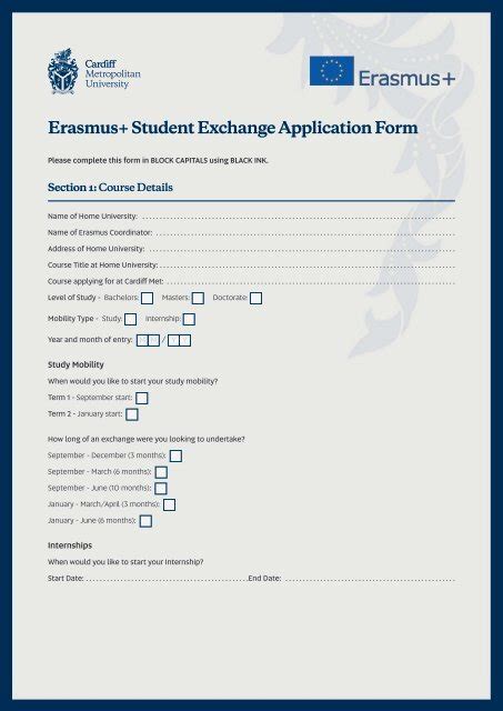 Erasmus Incoming Student Application Form Edit