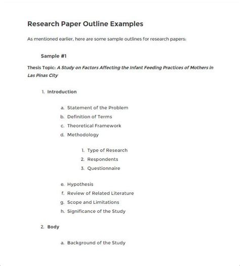 Outline Template For Research Paper Apa Style