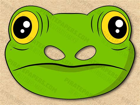 Frog Mask Printable, Paper DIY for Kids and Adults. PDF Template ...