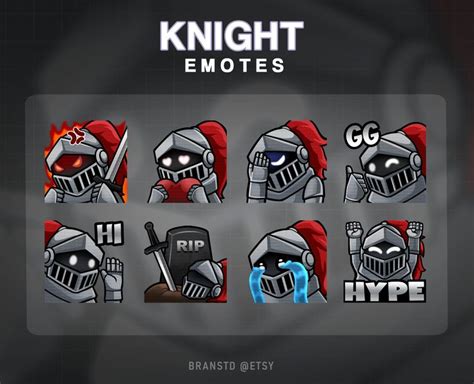 X Knight Twitch Emotes Crusader Twitch Emotes Warrior Twitch Emotes