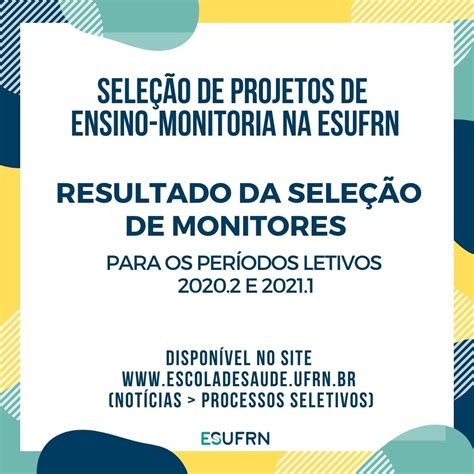 Divulgado resultado da seleção de monitores dos projetos de ensino