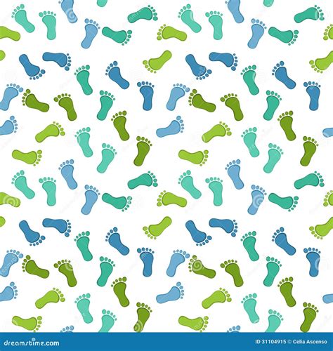 Seamless Baby Boy Foot Pattern Royalty Free Stock Photo Image