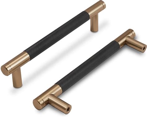 COTYKILEY 10 Pack 5 Inch 128mm Black And Champagne Bronze Knurled