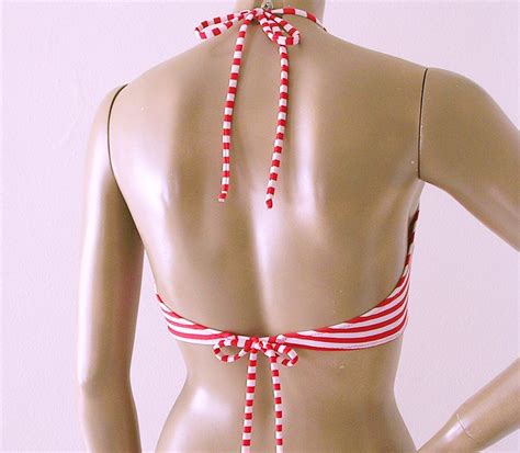 High Neck Halter Bikini Top And Full Coverage Bikini Bottom Etsy