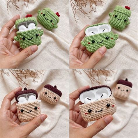 Pdf Pattern Airpods Crochet With Silicone Case Cute Plants Airpods