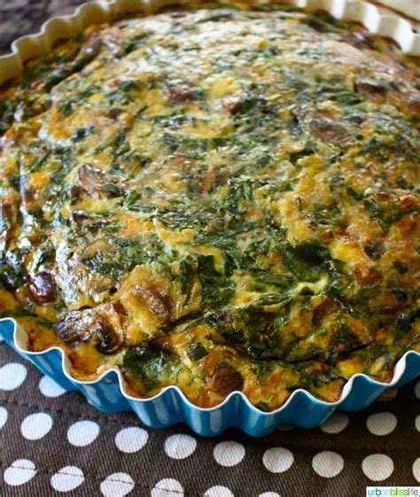 Bacon Mushroom Spinach Quiche Recipe Urban Bliss Life