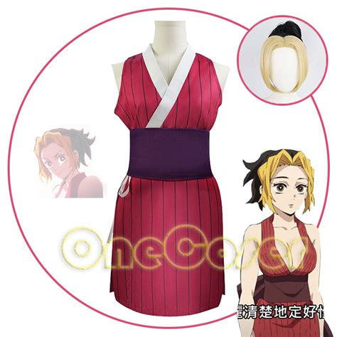 Temporada 2 Anime Demon Slayer Cosplay Makio Disfraz Vestido Peluca