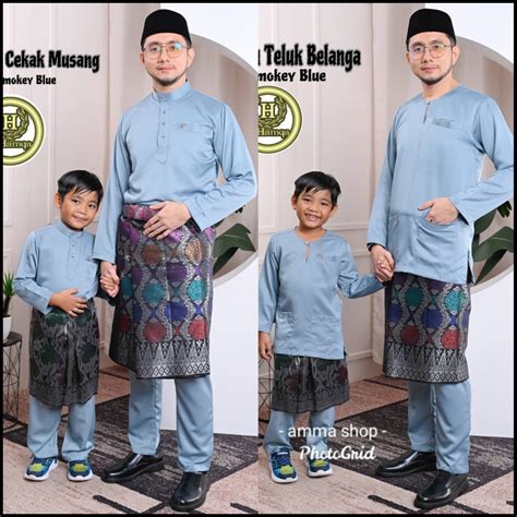 TB6 CM6 BAJU MELAYU AL HAMQA TELUK BELANGA CEKAK MUSANG SEDONDON AYAH