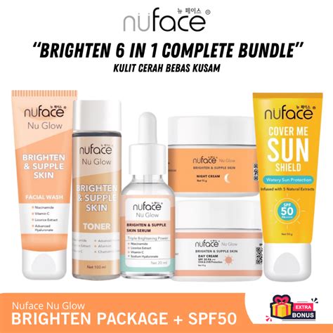 Hitam Nuface Skincare Liquids Nu Glow Brighten Supple Skin Complete