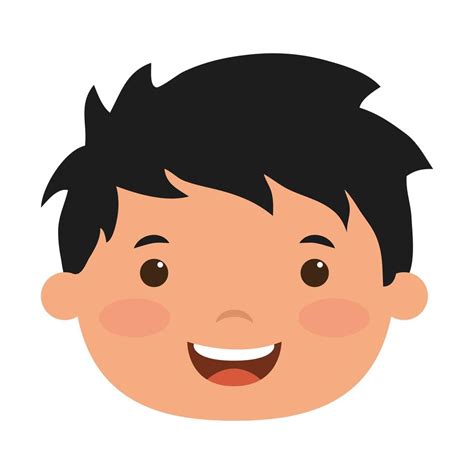 lindo personaje cómico de cabeza de niño pequeño 2843769 Vector en Vecteezy