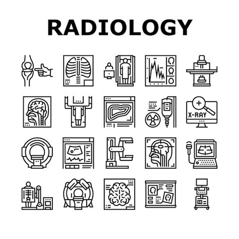 Ensemble Dicônes De Collection Déquipement De Radiologie Illustration