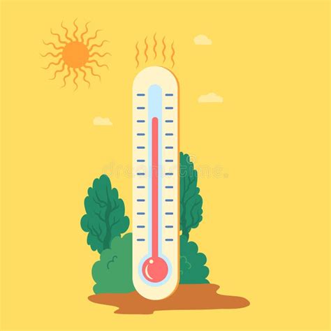 Cartografia Cor Meteorologia Termômetro Quente Sinal De Temperatura