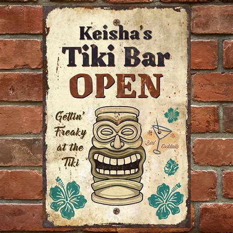 Personalized Tiki Bar Sign Custom Sign Gettin Freaky At The Tiki