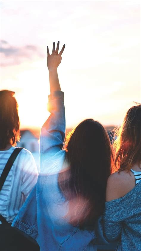 3 Best Friends At Sunset Time 3 Best Friends Girly Best Friends HD