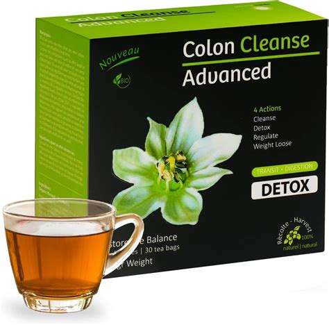 Colon Cleanse Detox Tea 30 Pack 100 Natural Organic Herbal