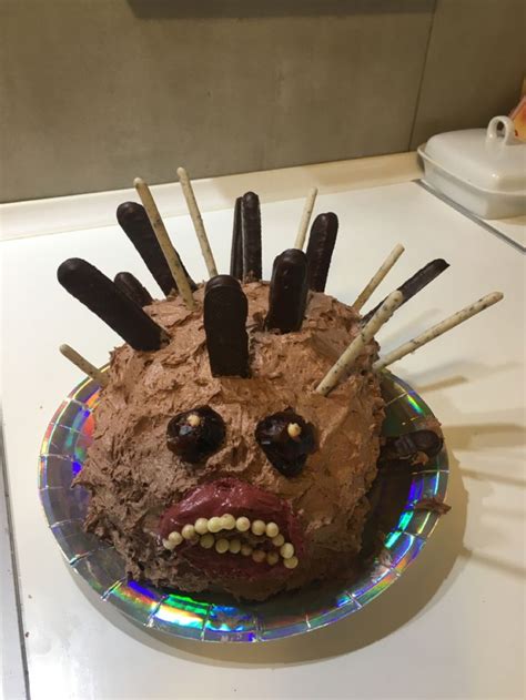 Cursed Hedgehog Cake Bad Cakes Hedgehog Cake Ugly Cakes