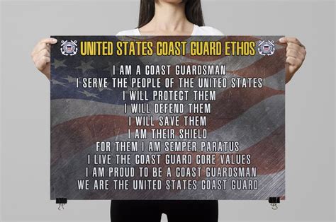 Coast Guard Ethos Poster Coast Guard Coast Guard Veteran Guard