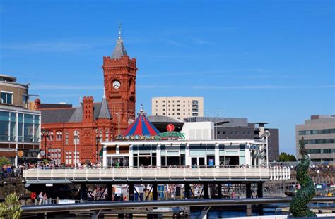 Clock-tower of City Hall, Cardiff, Wales, UK Stock Photo - Image of ...