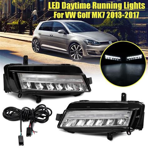 Buy Pair Led Drl Daytime Running Lights Fog Lamp For Vw Golf Mk