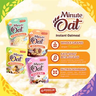 Jual Instant Oatmeal MINUTE OAT Granolab Muesli Complete Variant Isi