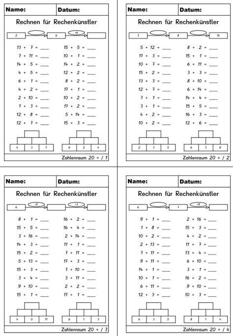 Gemischte Additionsaufgaben Im ZR 20 Gpaed De