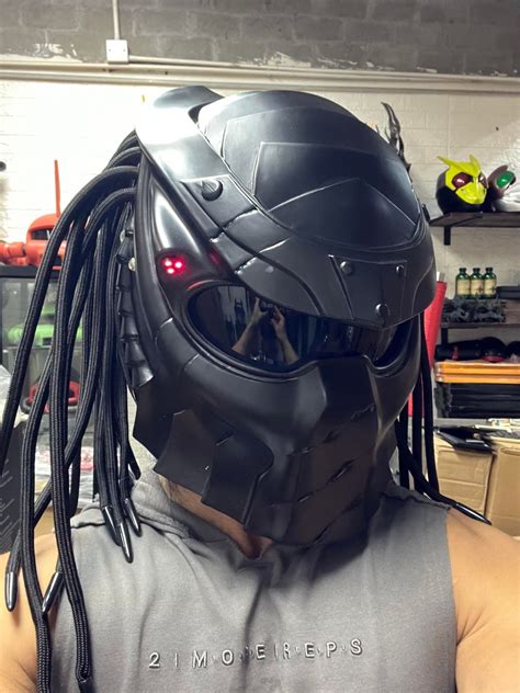 Predator Alien AVP Motorcycle Helmet With Laser Prop Cosplay Mask Etsy