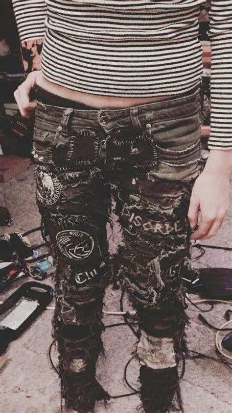 Crust Pants Punk Patches Punk Jeans Fashion Punk Outfits