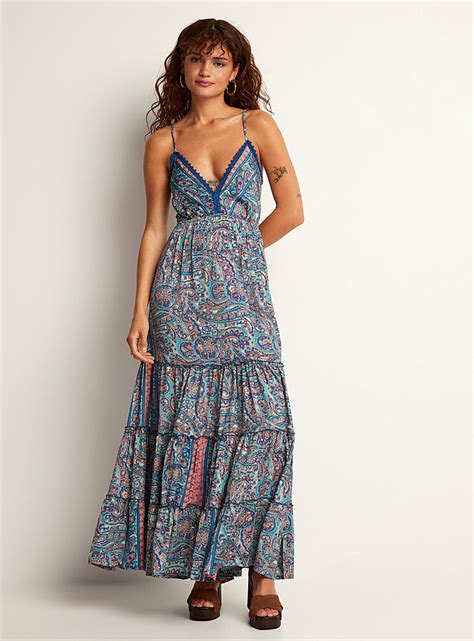 Floral Paisley Tiered Maxi Dress Icône Sundress Simons