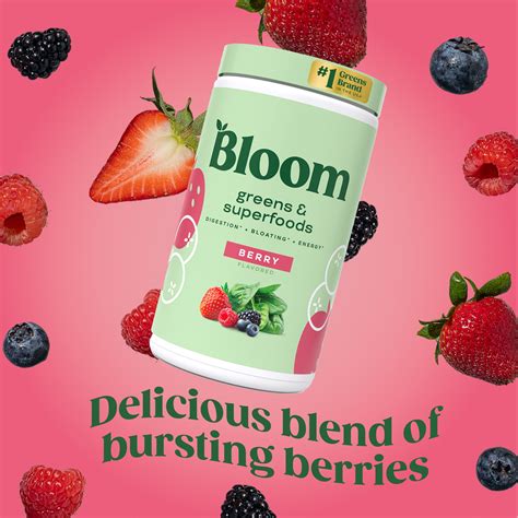 Bloom Nutrition Greens And Superfoods Powder Mixed Berry 25 Servings