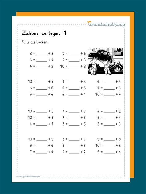 Zerlegen Mathe Mathematikunterricht Zahlen Zerlegen