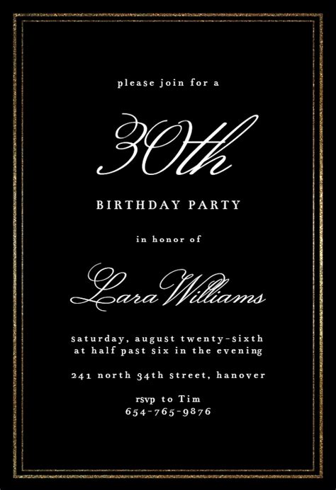 30th Birthday Invitation Templates Free Greetings Island