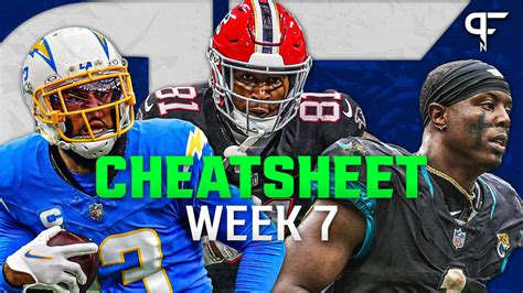 Week 7 Fantasy Football Cheat Sheet Analysis For Every Player In Every