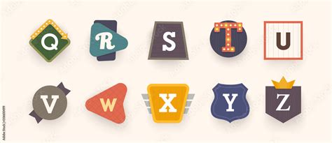 Retro font. Letters on vintage style. Retro signs. Alphabet. Vintage ...