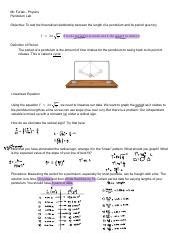 Exploring Pendulum Periods And Lengths Lab Procedure Data Course Hero