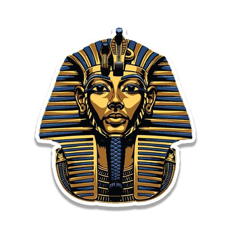 Pharaoh King Tut Golden Mask Vinyl Sticker - Ancient Majesty