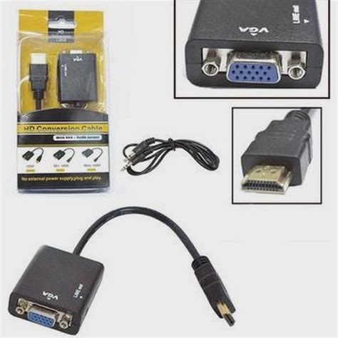 Cabo Conversor hdmi para vga Fêmea PC PS3 projetor c áudio Submarino